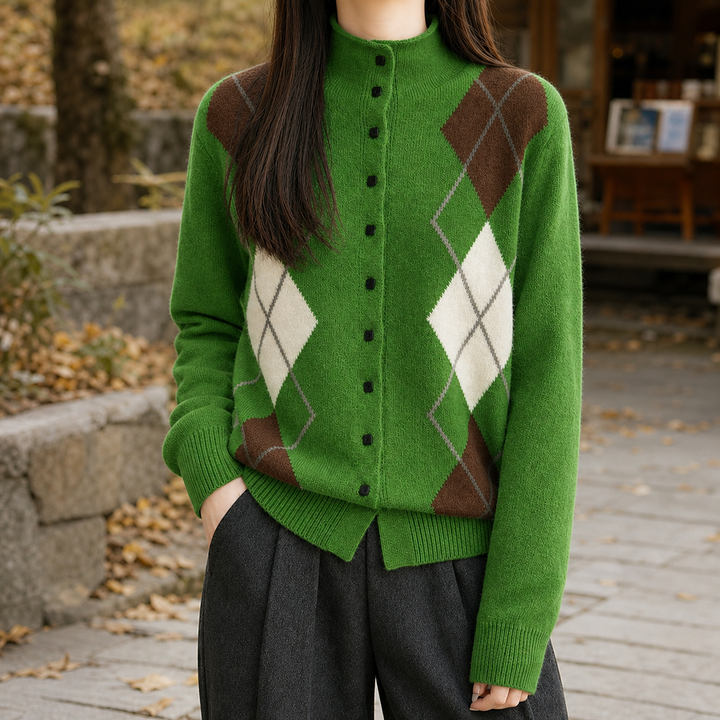 Damen-Strickjacke aus Wollmix für vielseitige Kombinationen