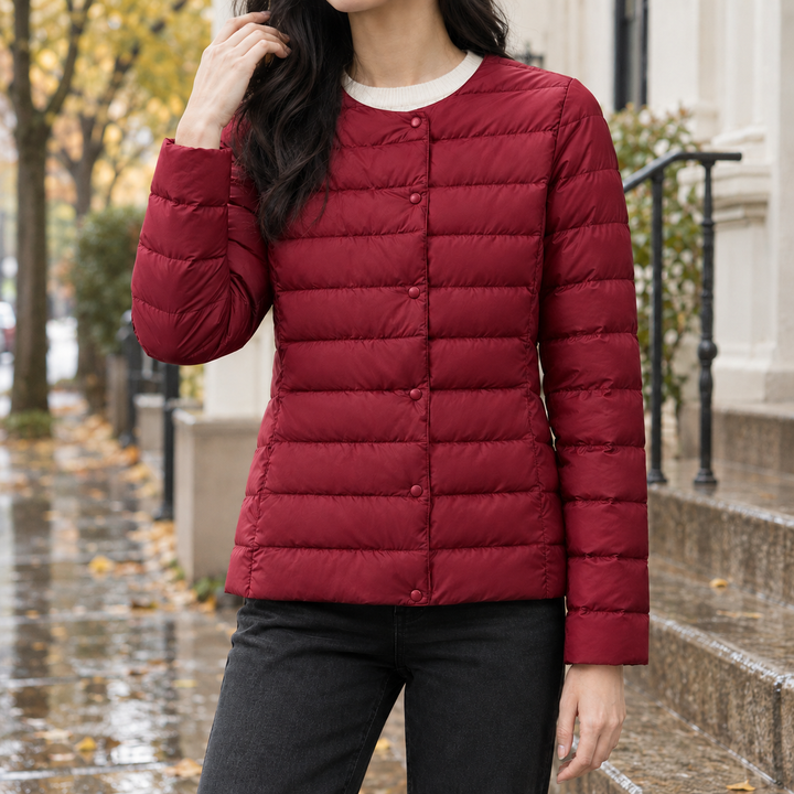 Women's Down-Filled Quilted Jacket Waist-Length