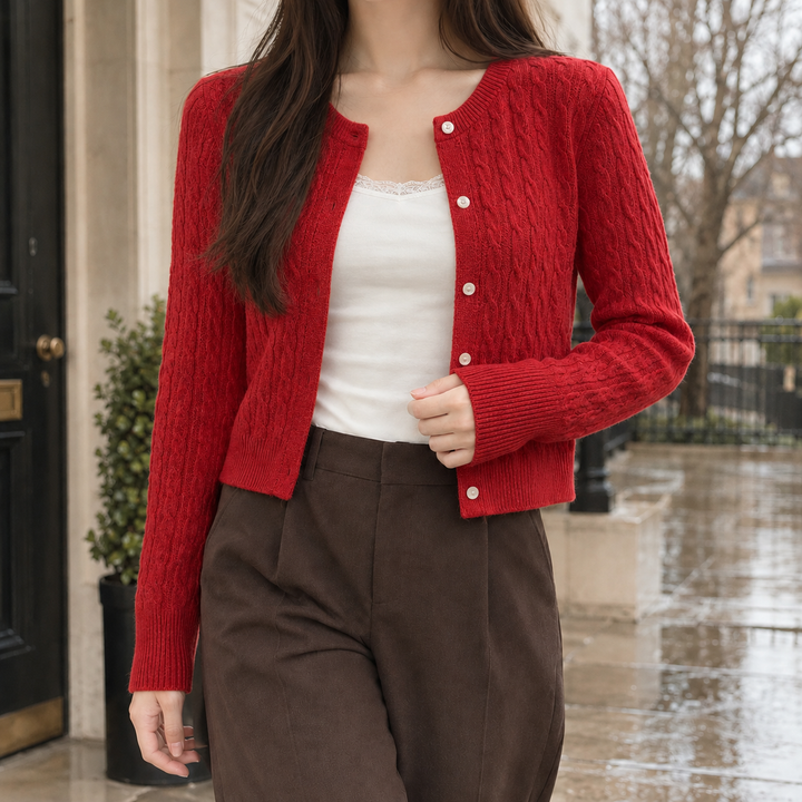 Damen-Strickjacke aus weichem Strick für Alltag und Büro
