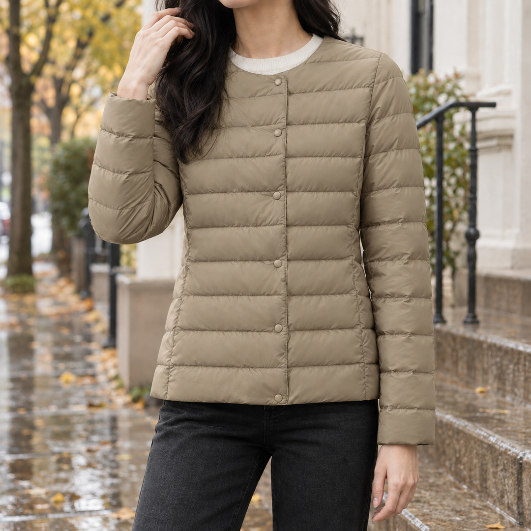 Women's Down-Filled Quilted Jacket Waist-Length