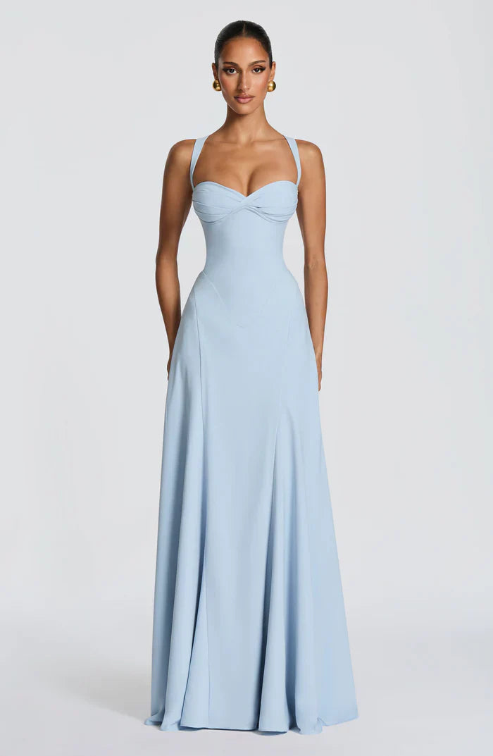 Rihanna-Stil Maxikleid mit eleganter Silhouette