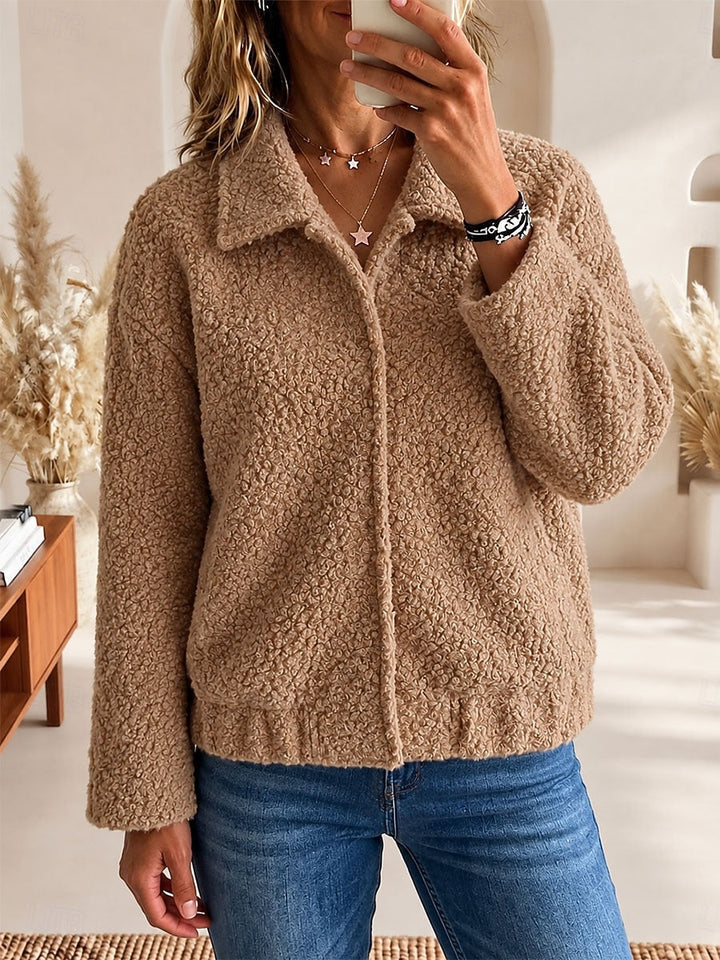 Damen Sherpa Jacke Mit Taschen Für Den Alltag