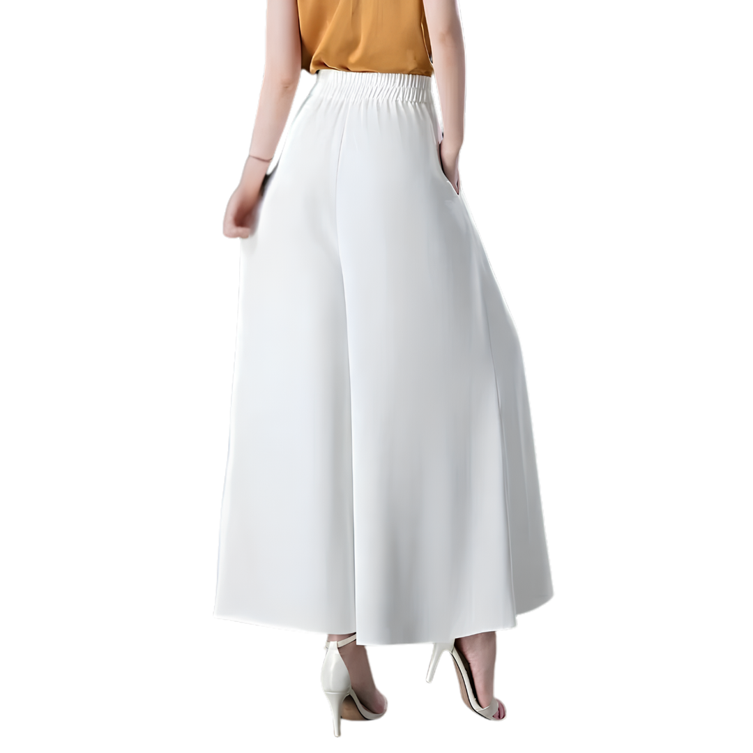 Damen Weitbein Hose mit elastischem Bund in eleganter Passform, Vorderansicht