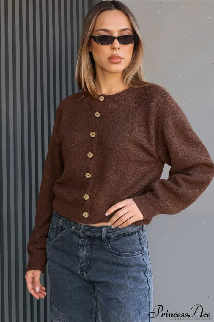 Damen Strickjacke mit langen Ärmeln in lockerer Passform