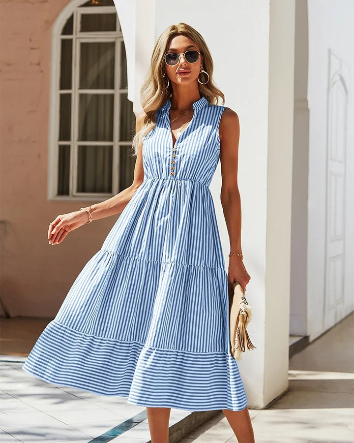 Leichtes Damen Sommerkleid mit Streifenmuster für Strand & Freizeit