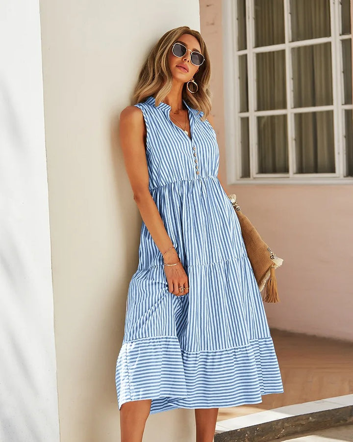 Leichtes Damen Sommerkleid mit Streifenmuster für Strand & Freizeit