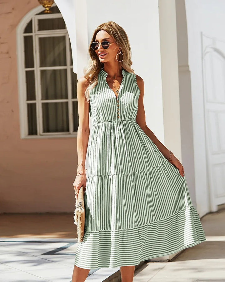 Leichtes Damen Sommerkleid mit Streifenmuster für Strand & Freizeit