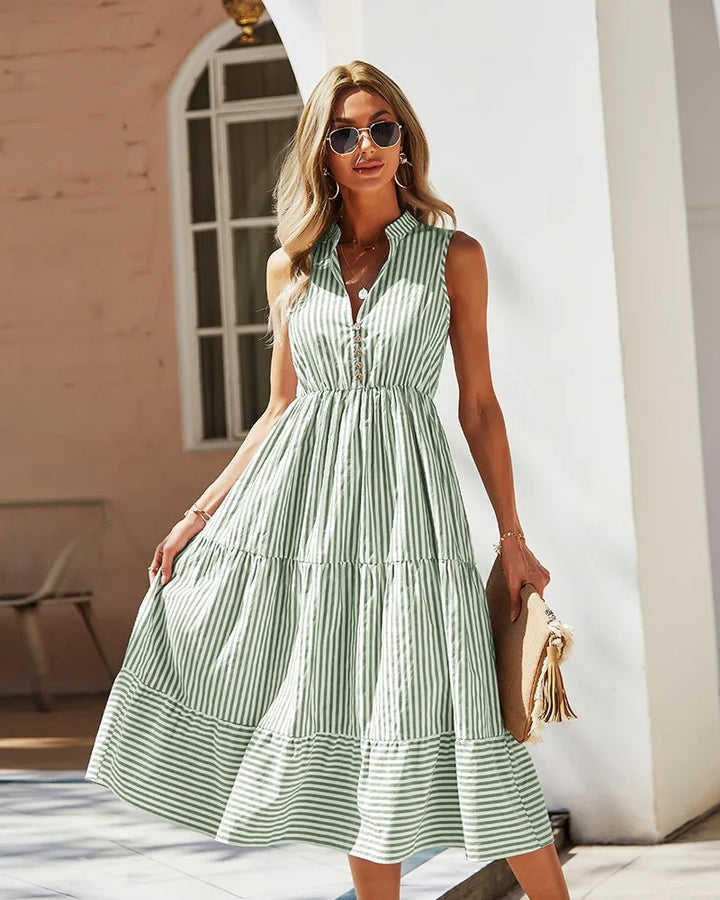 Leichtes Damen Sommerkleid mit Streifenmuster für Strand & Freizeit