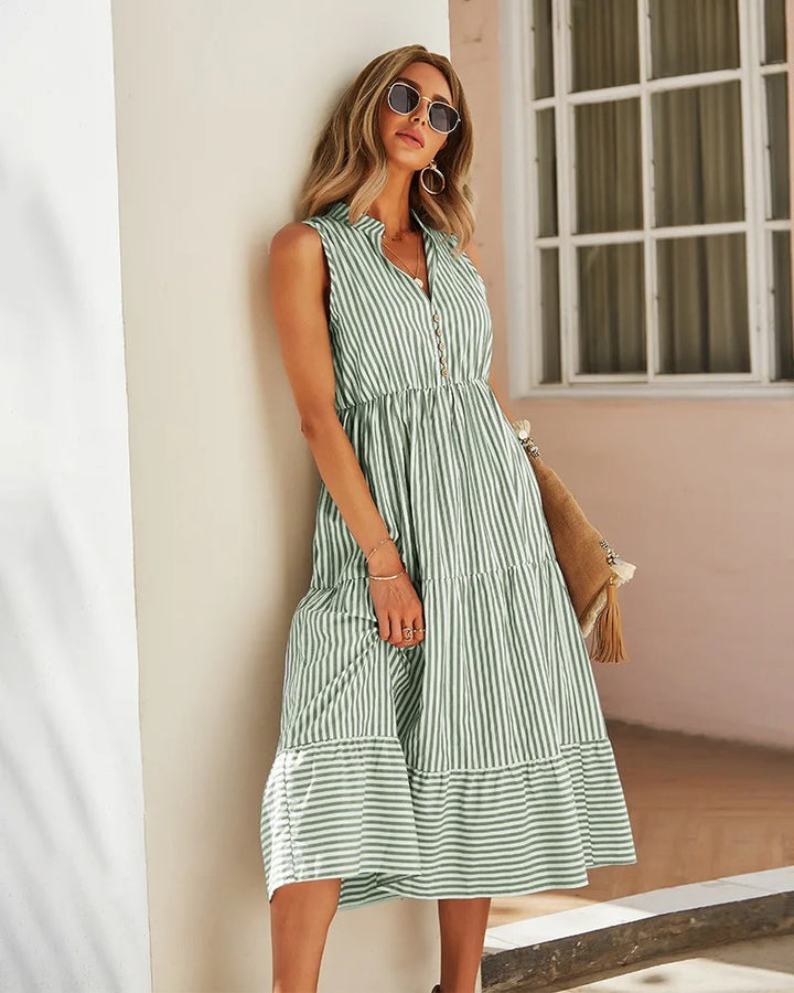 Leichtes Damen Sommerkleid mit Streifenmuster für Strand & Freizeit