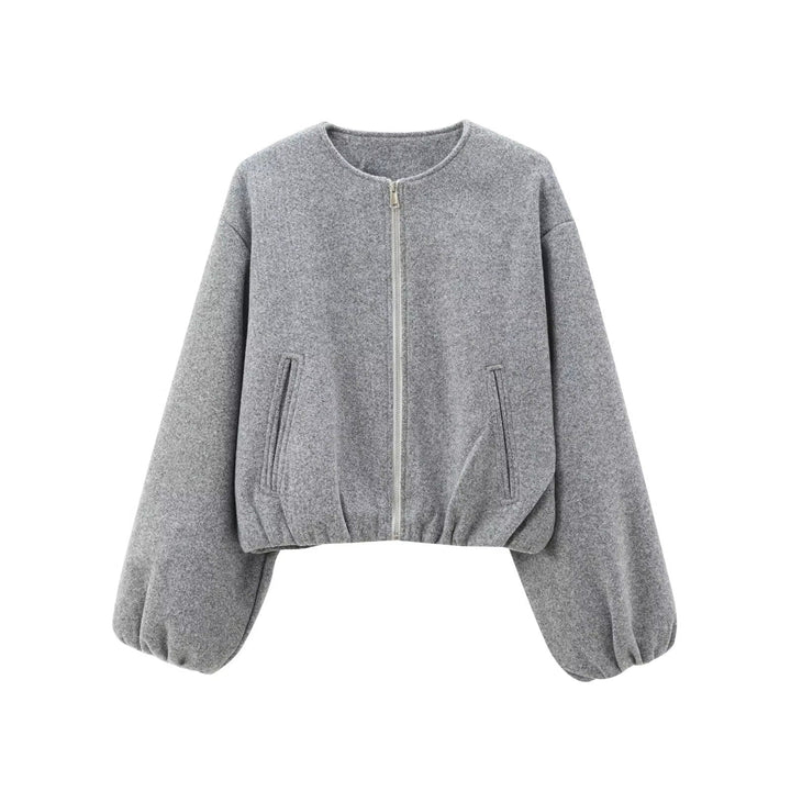 Damen Cropped Zip Bomberjacke