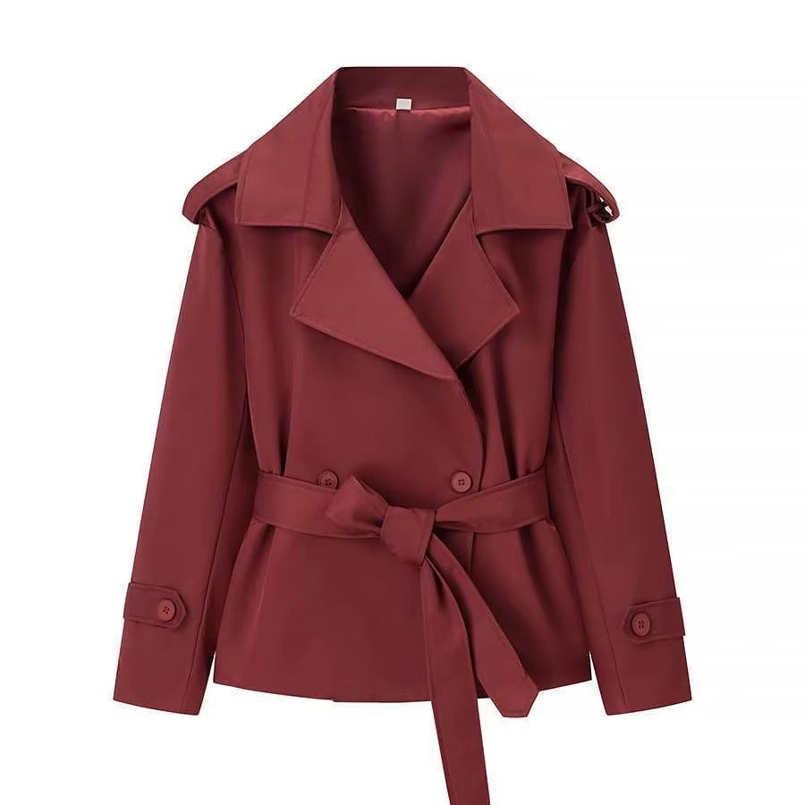 Damen Cropped Blazer mit Gürtel
