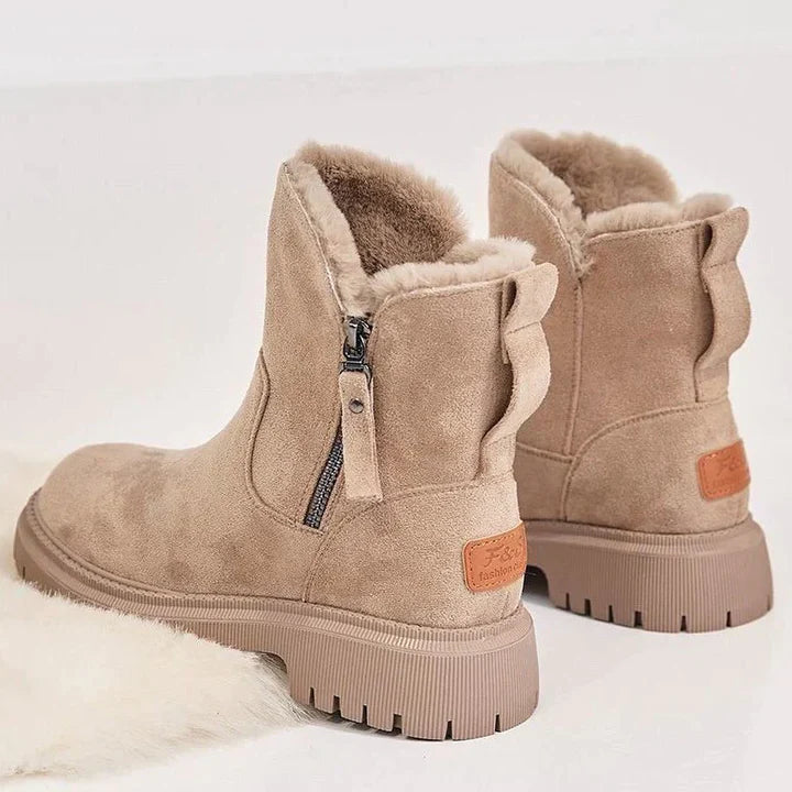 Schicke Ankle Boots mit Wildlederoptik und kuscheligem Fellfutter
