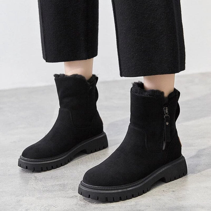 Schicke Ankle Boots mit Wildlederoptik und kuscheligem Fellfutter
