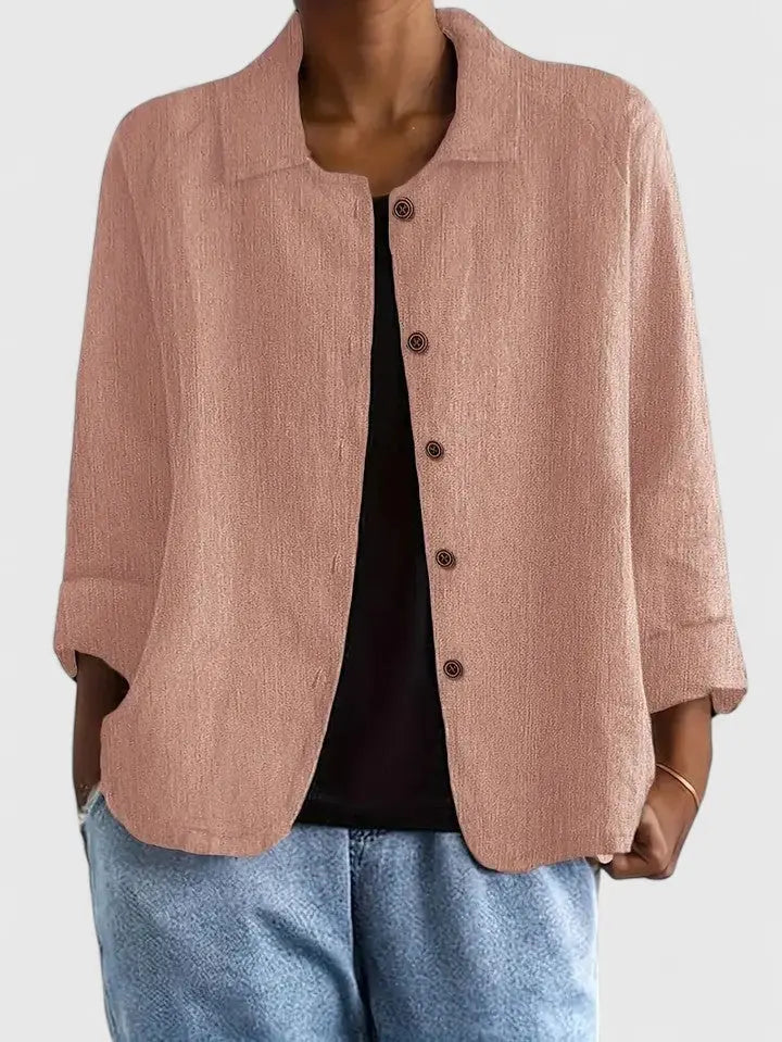 Damen Langarmtop Mit Offener Front Lockere Passform