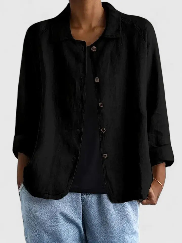Damen Langarmtop Mit Offener Front Lockere Passform