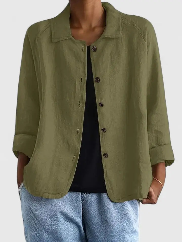 Damen Langarmtop Mit Offener Front Lockere Passform