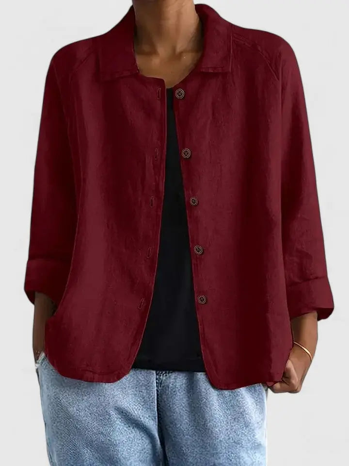 Damen Langarmtop Mit Offener Front Lockere Passform