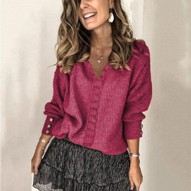 Eleganter lässiger Strickpullover für Damen