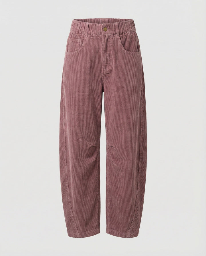 Damen Cordhose Wide Leg Mit Hohem Bund