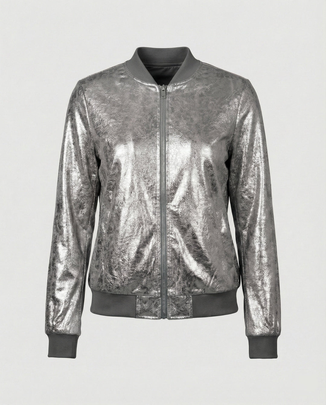 Damen Bomberjacke Mit Glanzoptik
