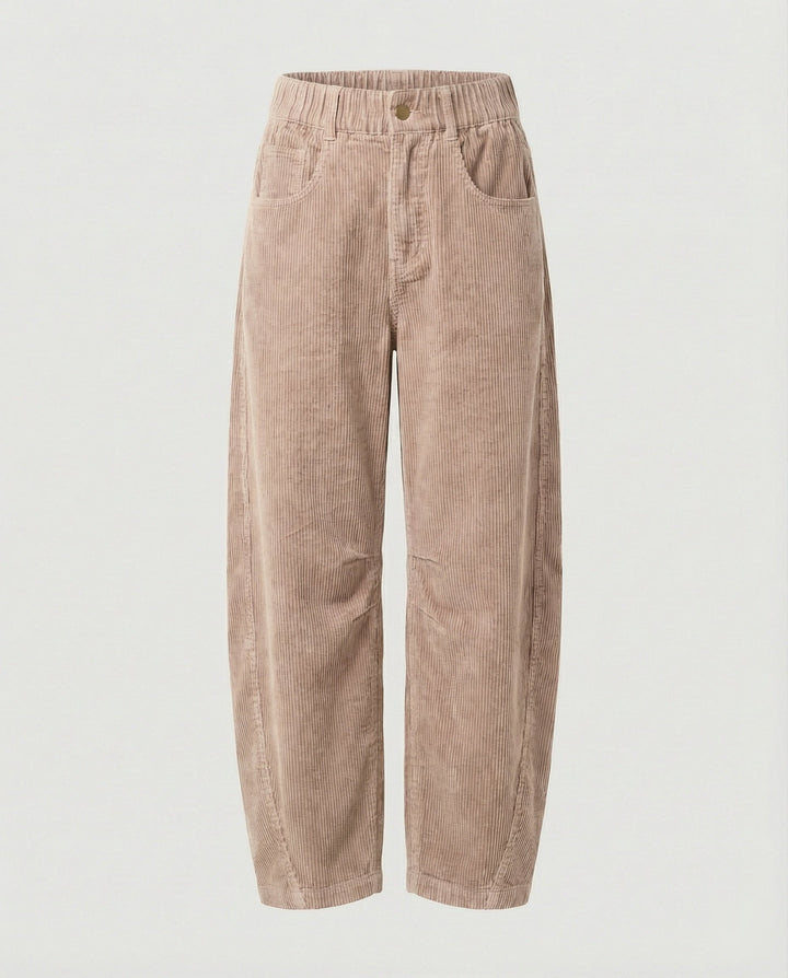 Damen Cordhose Wide Leg Mit Hohem Bund
