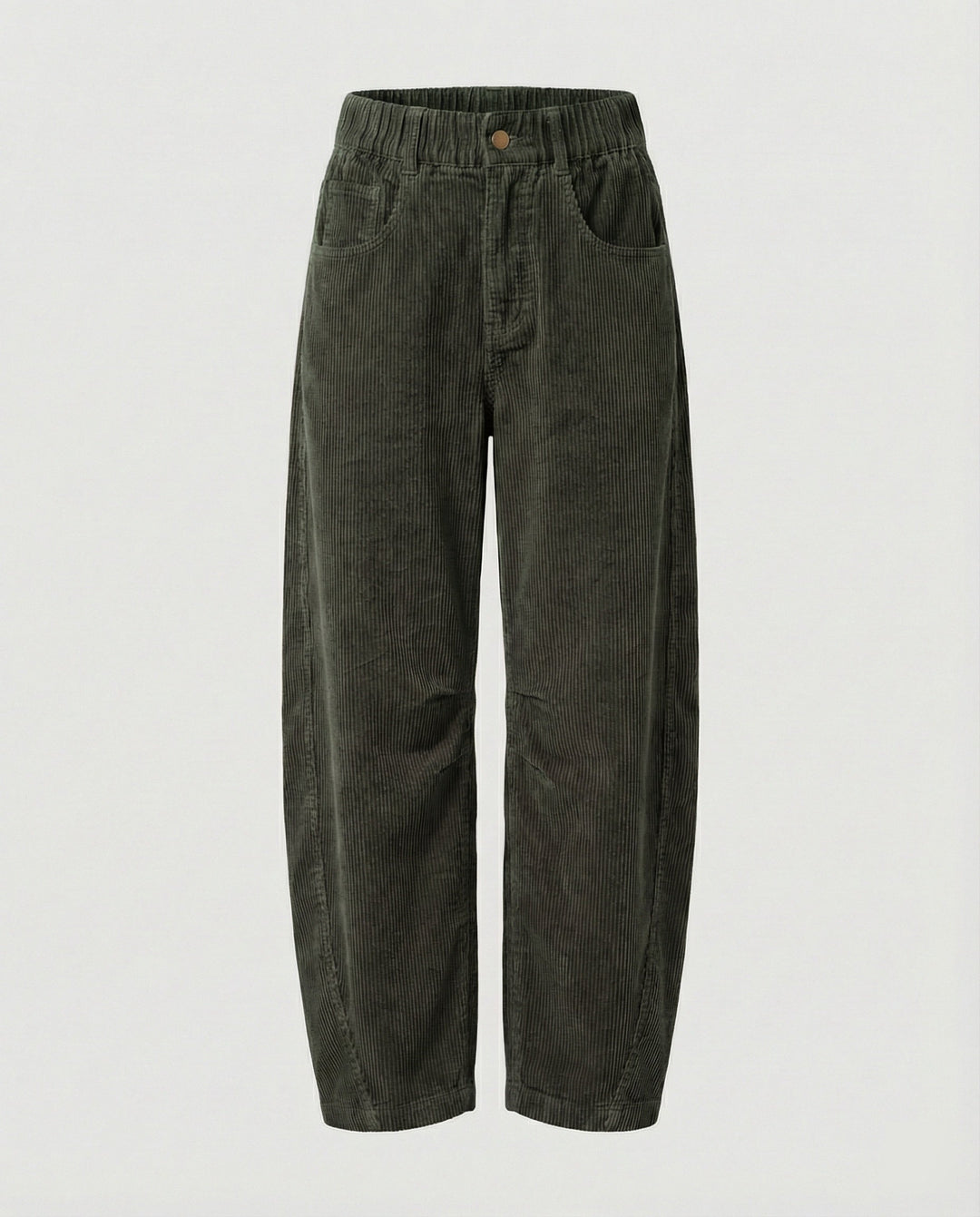 Detailansicht des hohen Bundes an der Damen-Cordhose