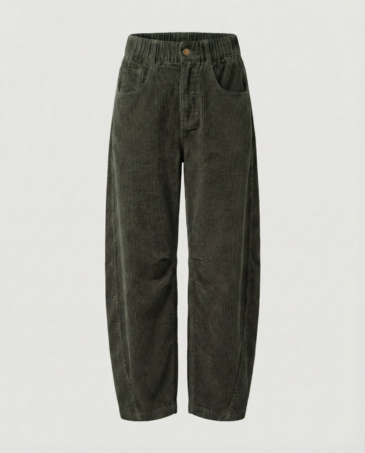 Damen Cordhose Wide Leg Mit Hohem Bund