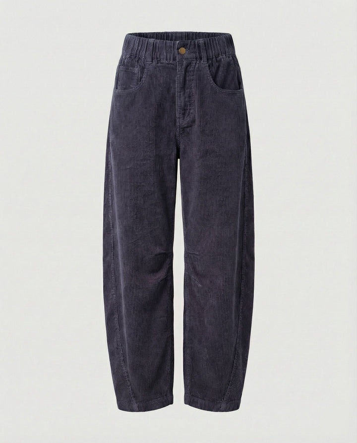 Damen Cordhose Wide Leg Mit Hohem Bund