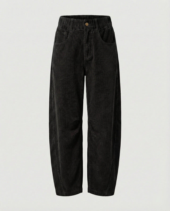 Damen Cordhose Wide Leg Mit Hohem Bund