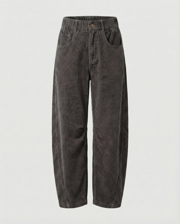 Damen Cordhose Wide Leg Mit Hohem Bund