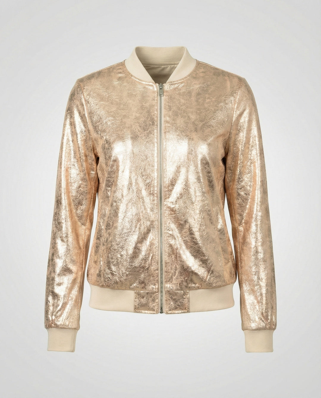 Damen Bomberjacke Mit Glanzoptik