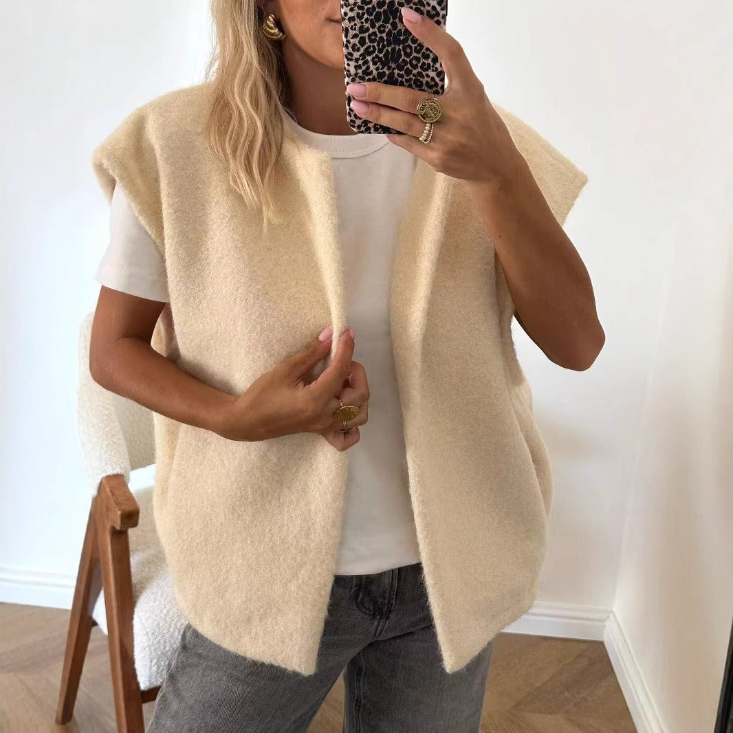 Damen Cardigan Mit Taschen Aus Weicher Strickware