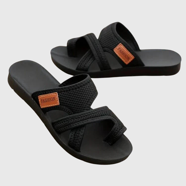 Damen Sandalen mit Riemen und offenem Design in Rückansicht