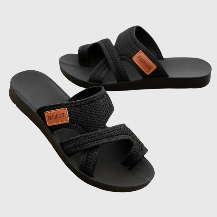 Damen Sandalen mit Riemen und offenem Design in Rückansicht