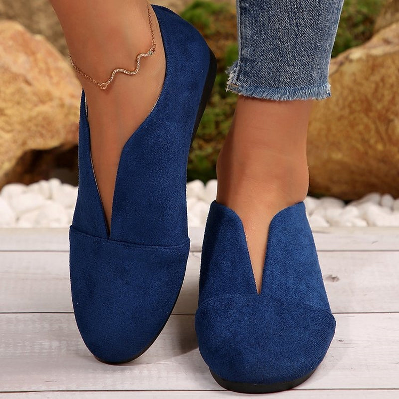 Damen Slipper mit flacher Sohle und schlichtem Design