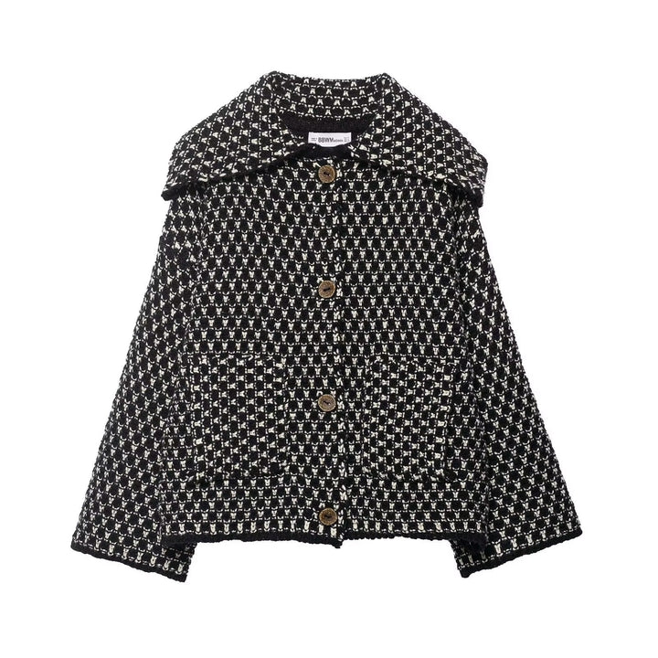Damen Oversize Jacquard-Strickjacke