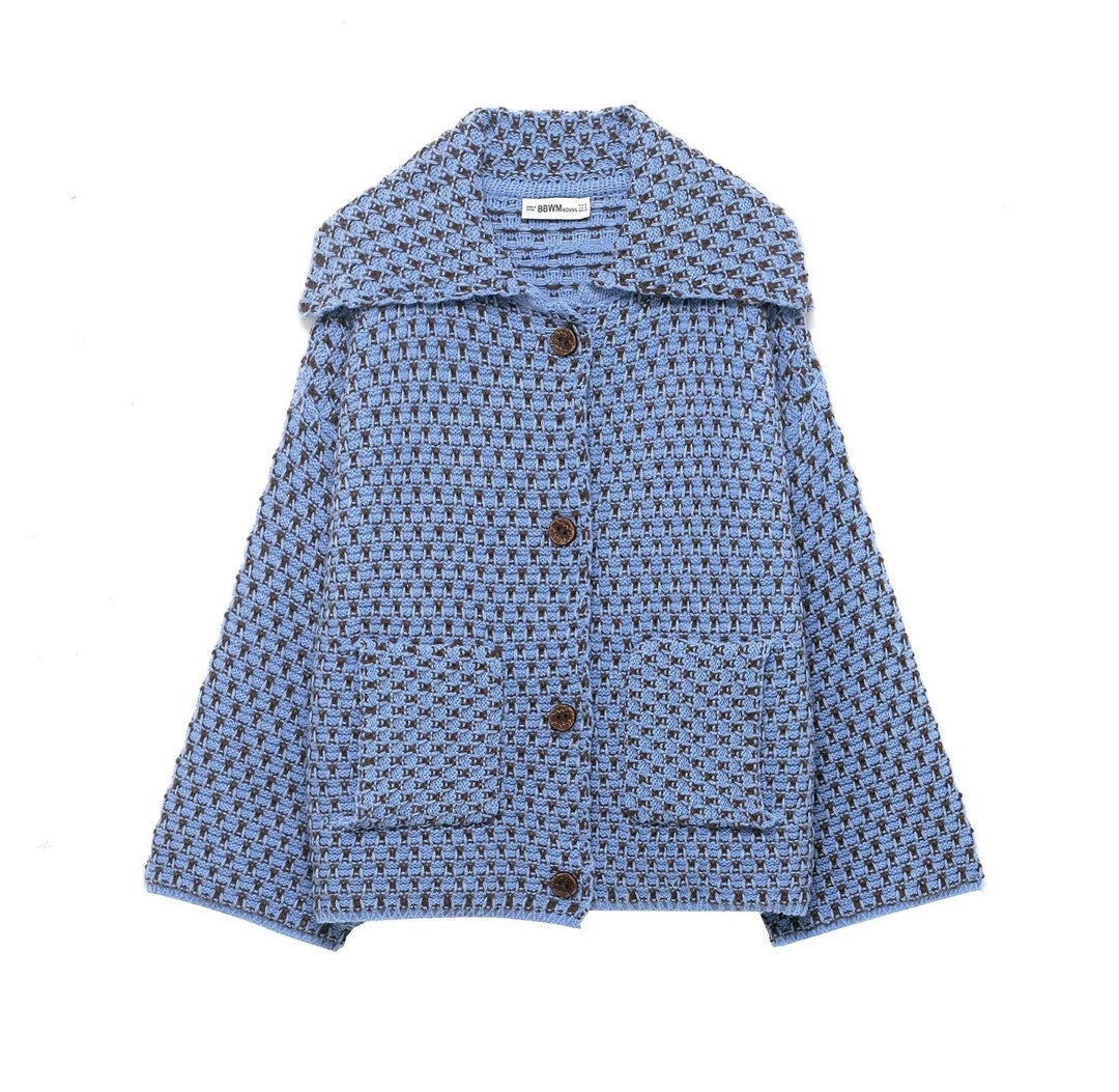 Damen Oversize Jacquard-Strickjacke