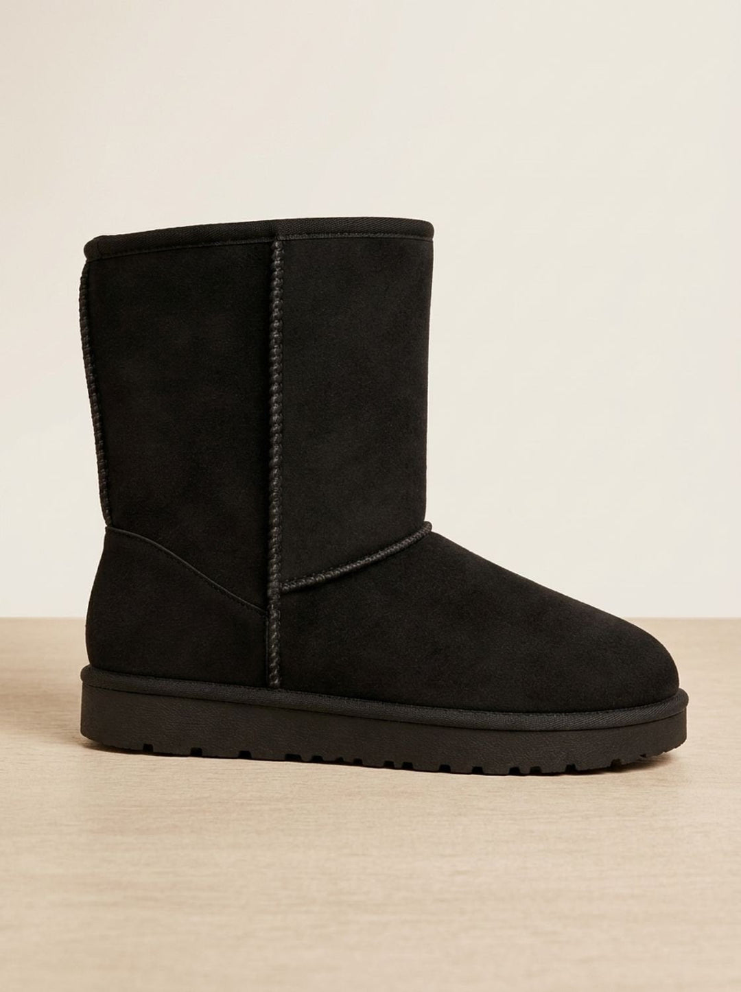 Damen Wadenhohe Winterstiefel In Veloursoptik Mit Kunstfellfutter