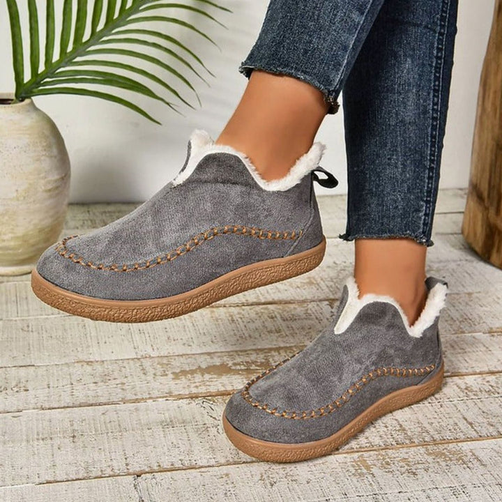 Damen Mokassins Aus Veloursleder Mit Fleecefutter