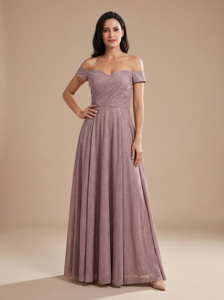 Damen-Glitzer-Abendkleid in A-Linie für einen festlichen Anlass