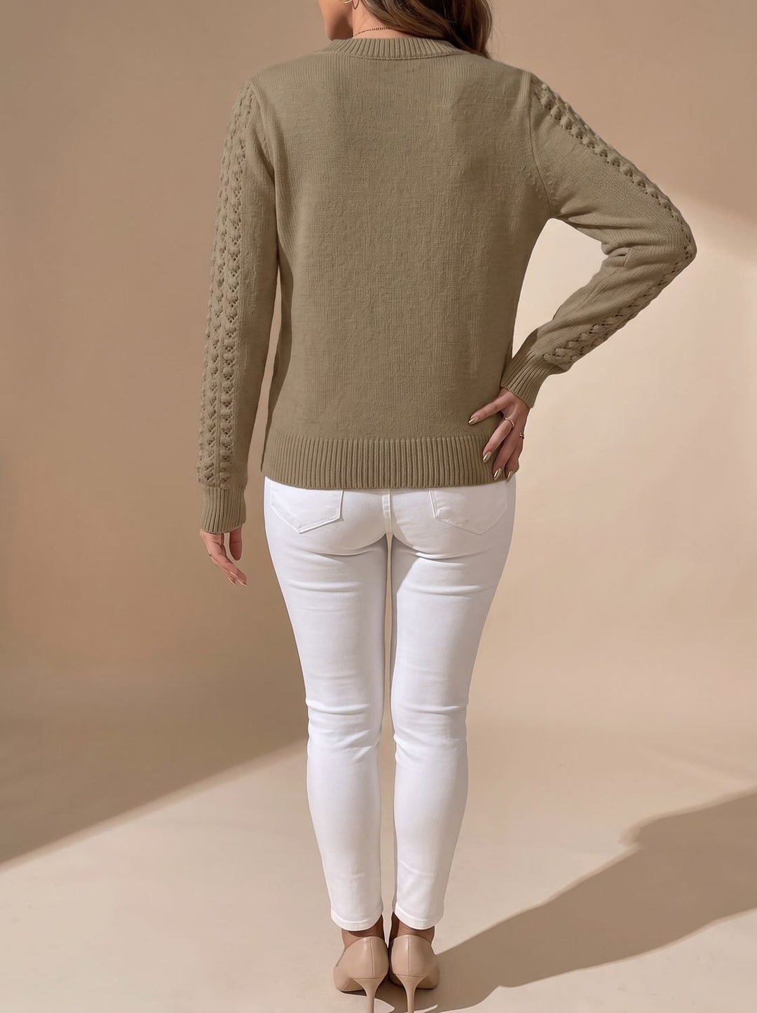 Damen Pointelle-Pullover als stilvolles Oberteil für Alltag und Freizeit