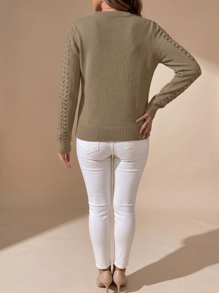 Damen Pointelle-Pullover als stilvolles Oberteil für Alltag und Freizeit