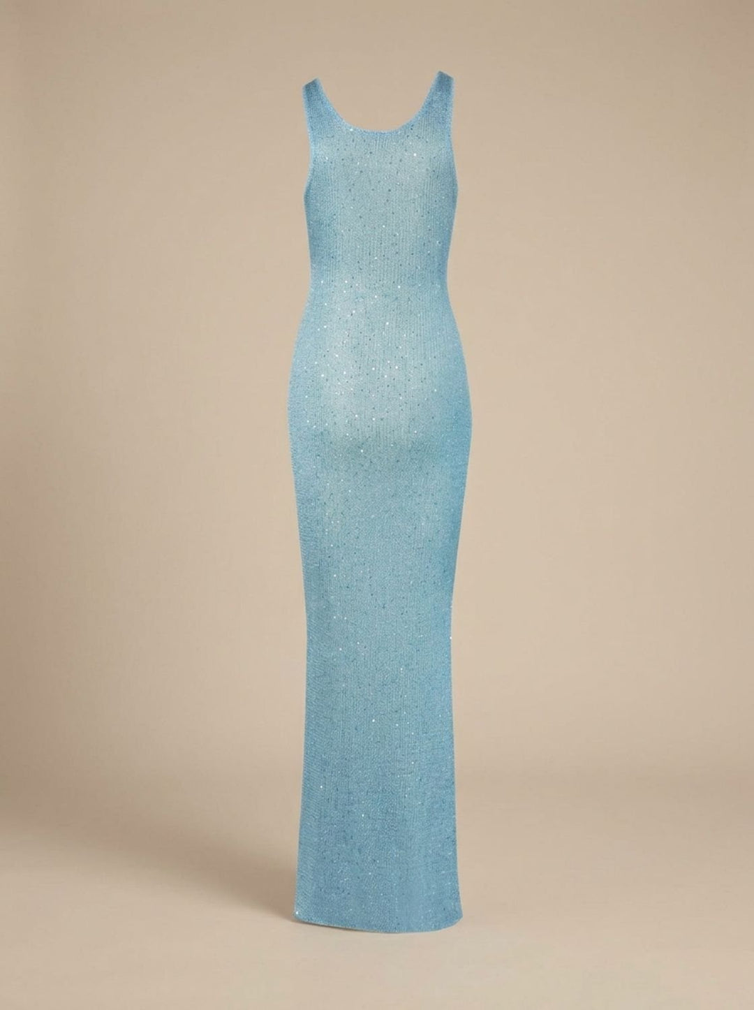 Pailletten-Maxikleid mit Rundhalsausschnitt für einen glamourösen Auftritt