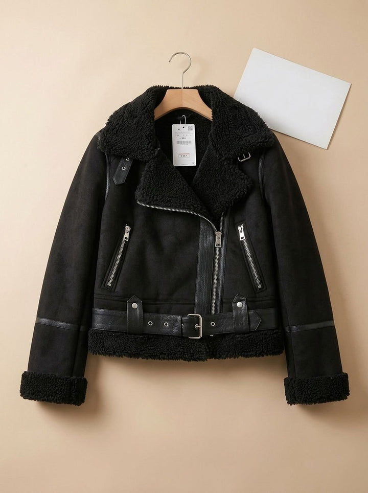 Damen-Kurzjacke in Braun mit taillierter Passform und warmem Futter